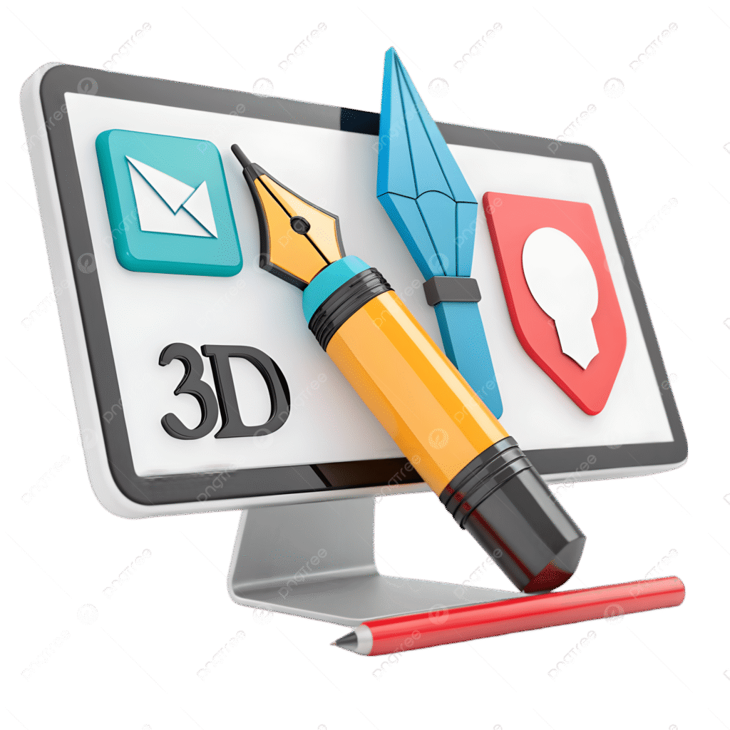 pngtree graphic designer 3d icon isolated on a white background highlighting creativity png image 20172970
