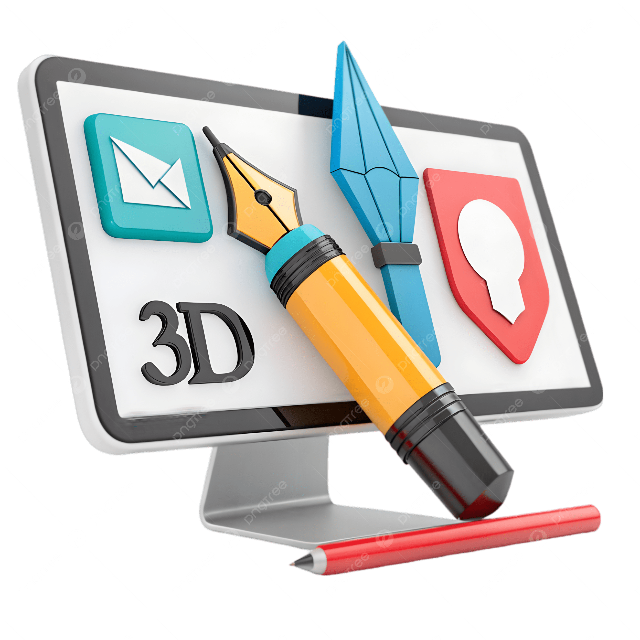 pngtree graphic designer 3d icon isolated on a white background highlighting creativity png image 20172970